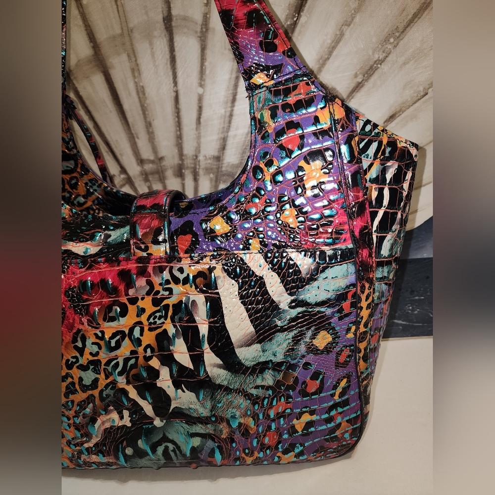 Brahmin Small Carla In Stampede Colorful Melbourne Leather - Picture 6 of 14